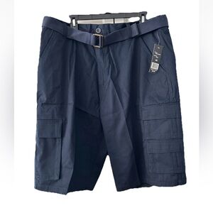 New! Wicked Stitch Men's Shorts Navy Cargo Short Belted Size 40
